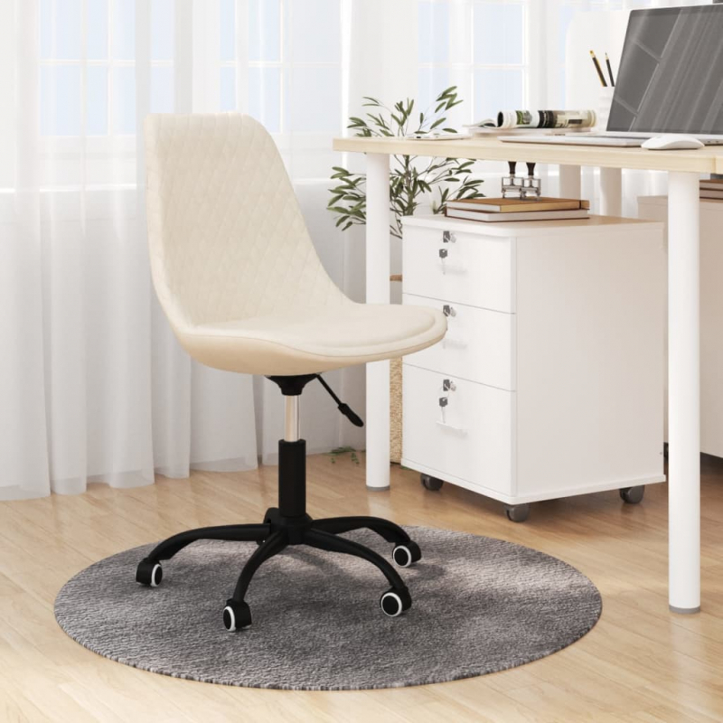 Bürostuhl Drehbar Creme Stoff
