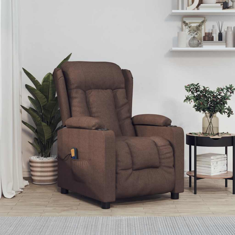 Massagesessel Braun Stoff