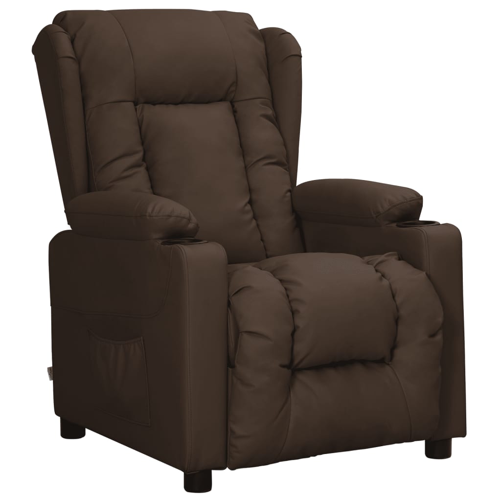 Relaxsessel Braun Kunstleder