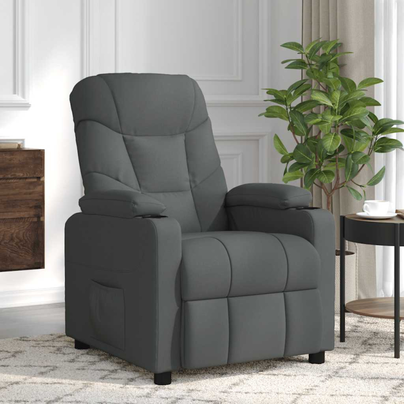 Massagesessel Dunkelgrau Stoff