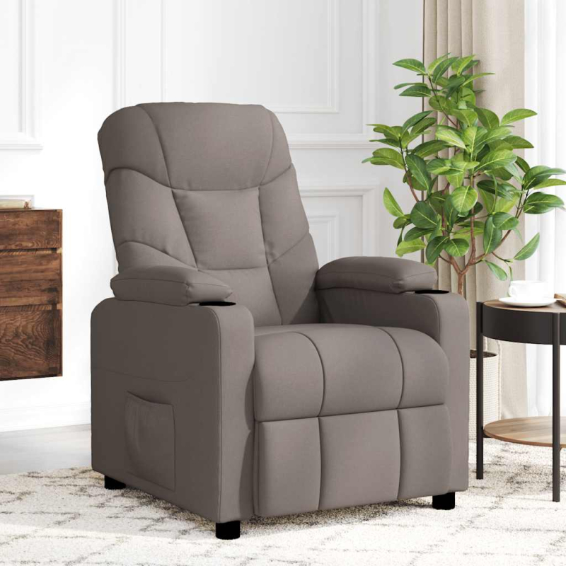 Massagesessel Taupe Stoff