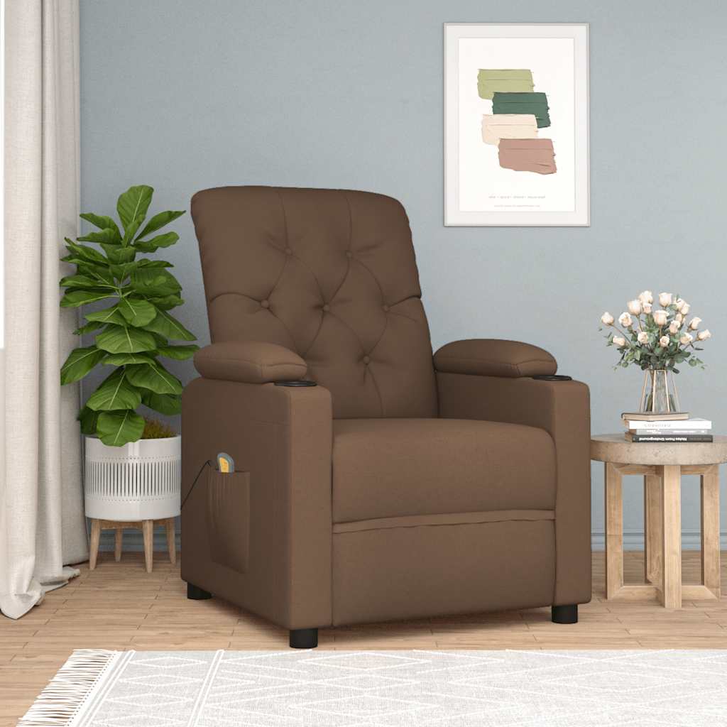 Massagesessel Braun Stoff