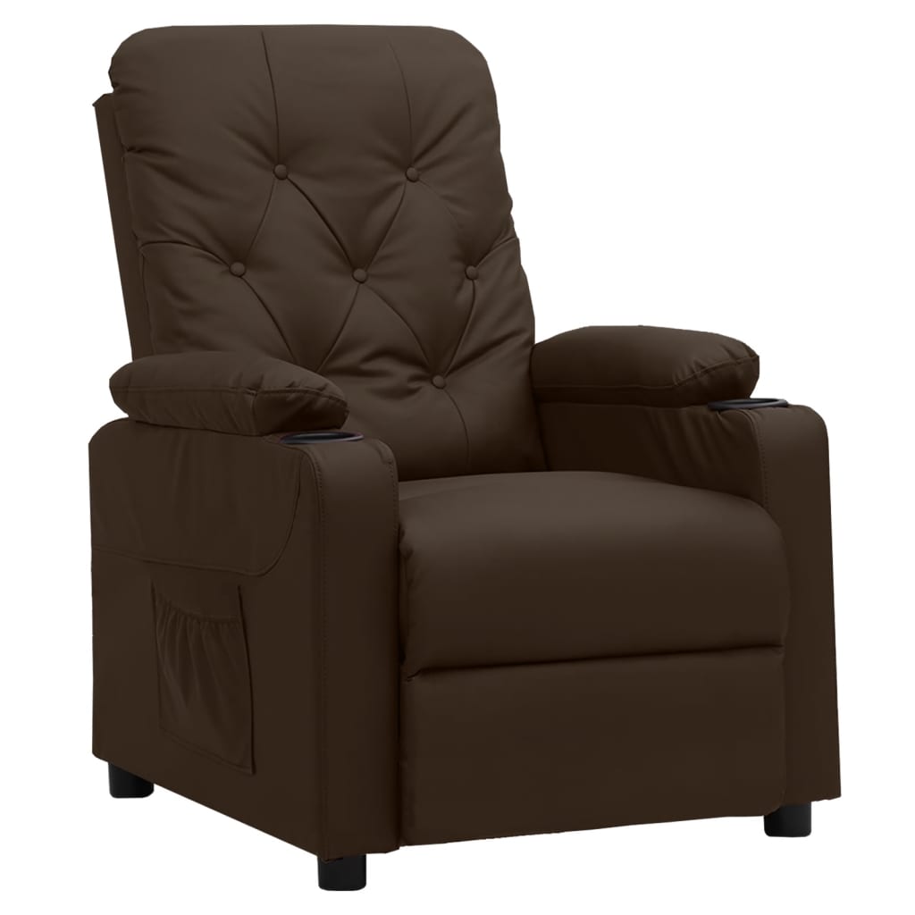 Relaxsessel Braun Kunstleder