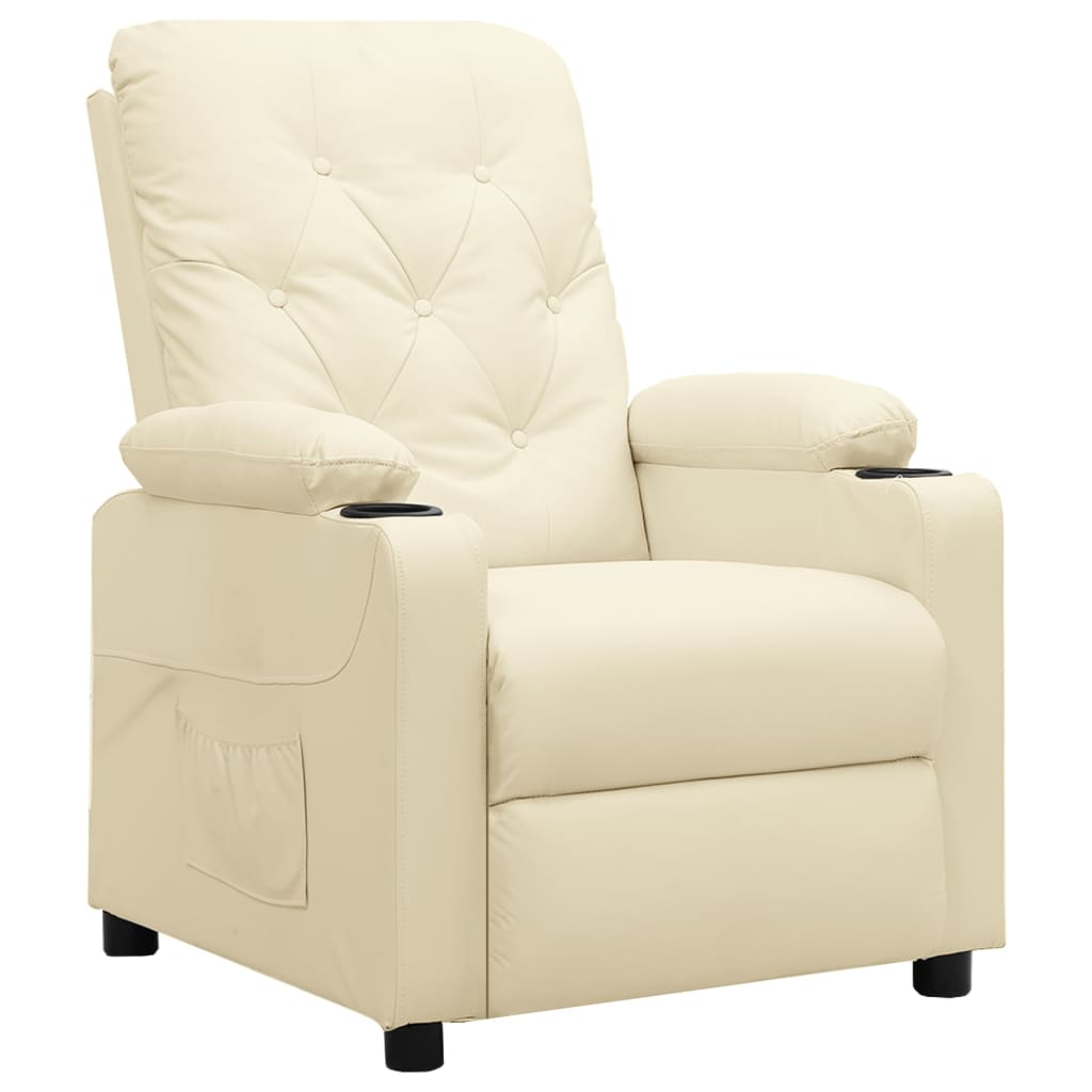 Relaxsessel Creme Kunstleder