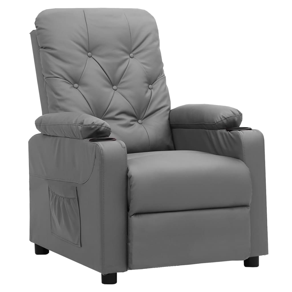 Relaxsessel Grau Kunstleder