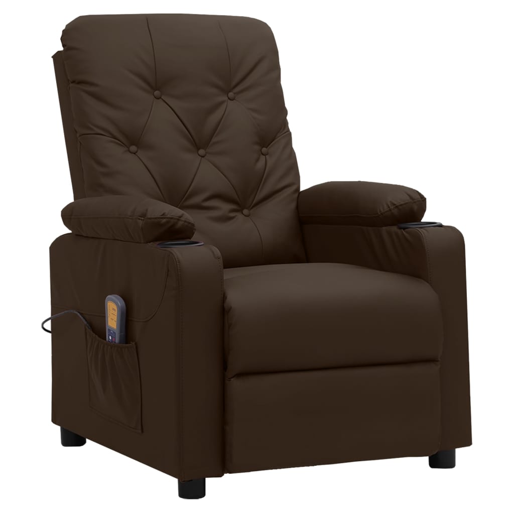 Massagesessel Braun Kunstleder