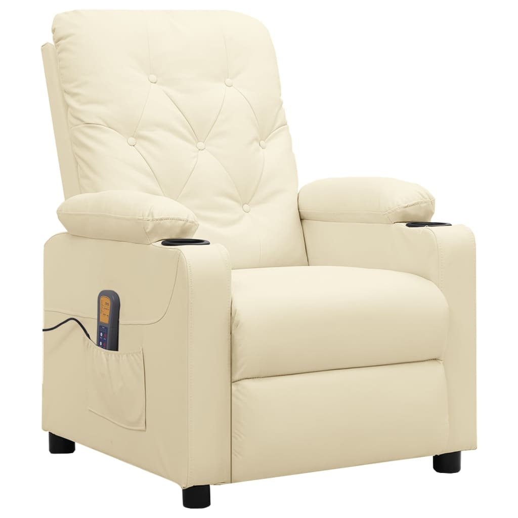 Massagesessel Creme Kunstleder