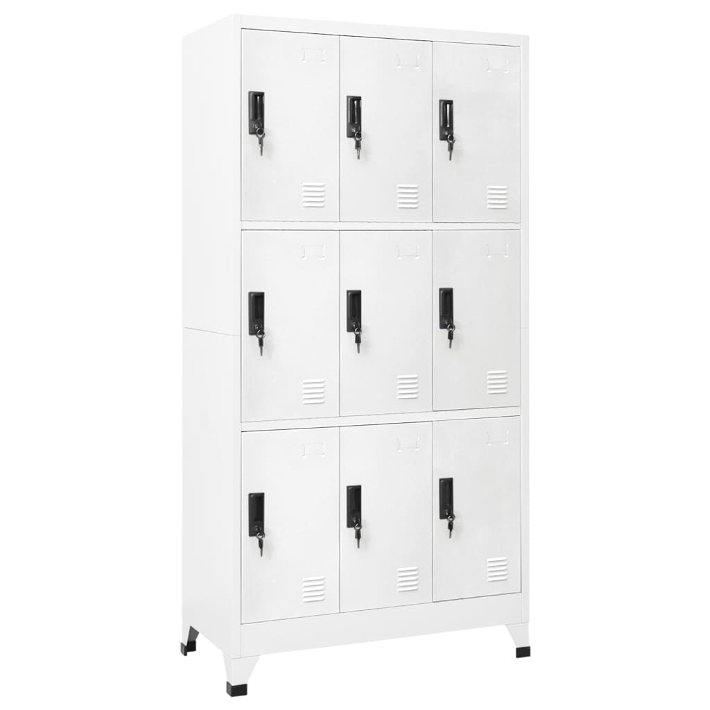 Schließfachschrank Weiß 90x45x180 cm Stahl