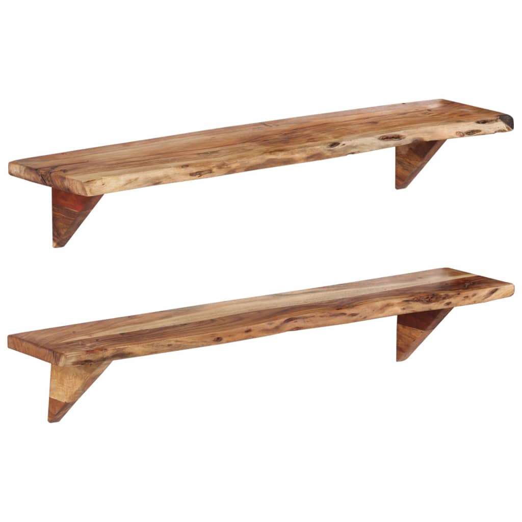 Wandregale 2 Stk. 110x20x18 cm Massivholz Akazie