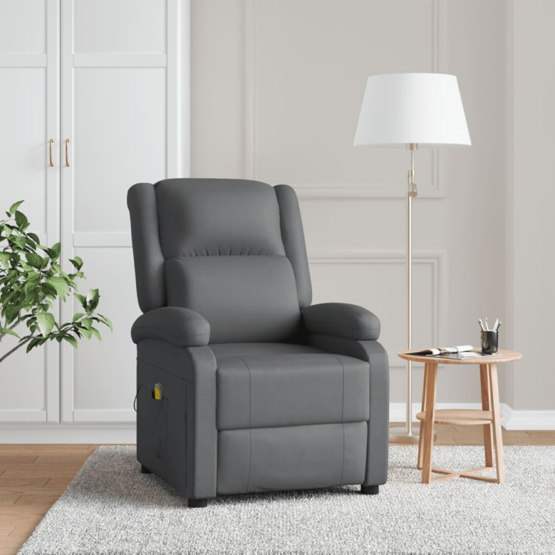 Massagesessel Grau Kunstleder