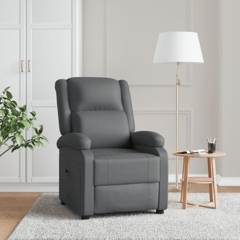 Relaxsessel Grau Kunstleder