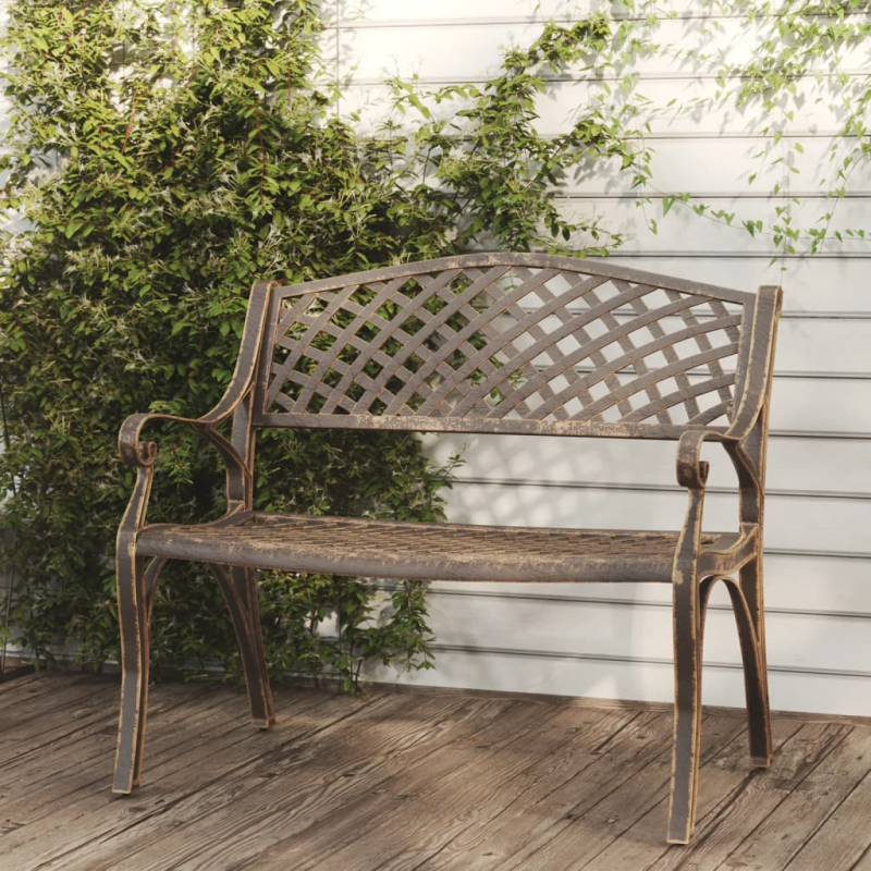 Gartenbank 102 cm Aluminiumguss Bronzen