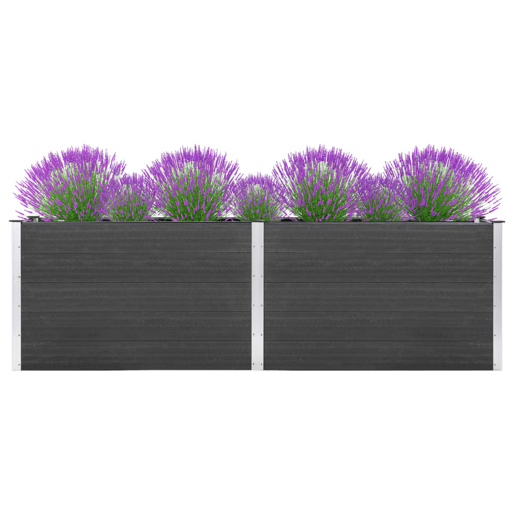 Garten-Hochbeet 200x100x91 cm WPC Grau