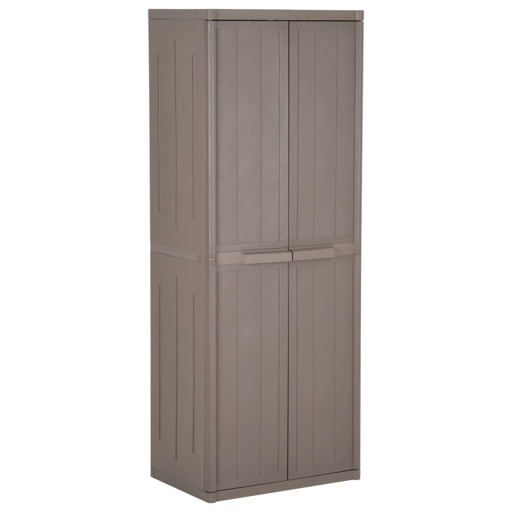 Gartenschrank Braun 65x45x172 cm PP Rattan