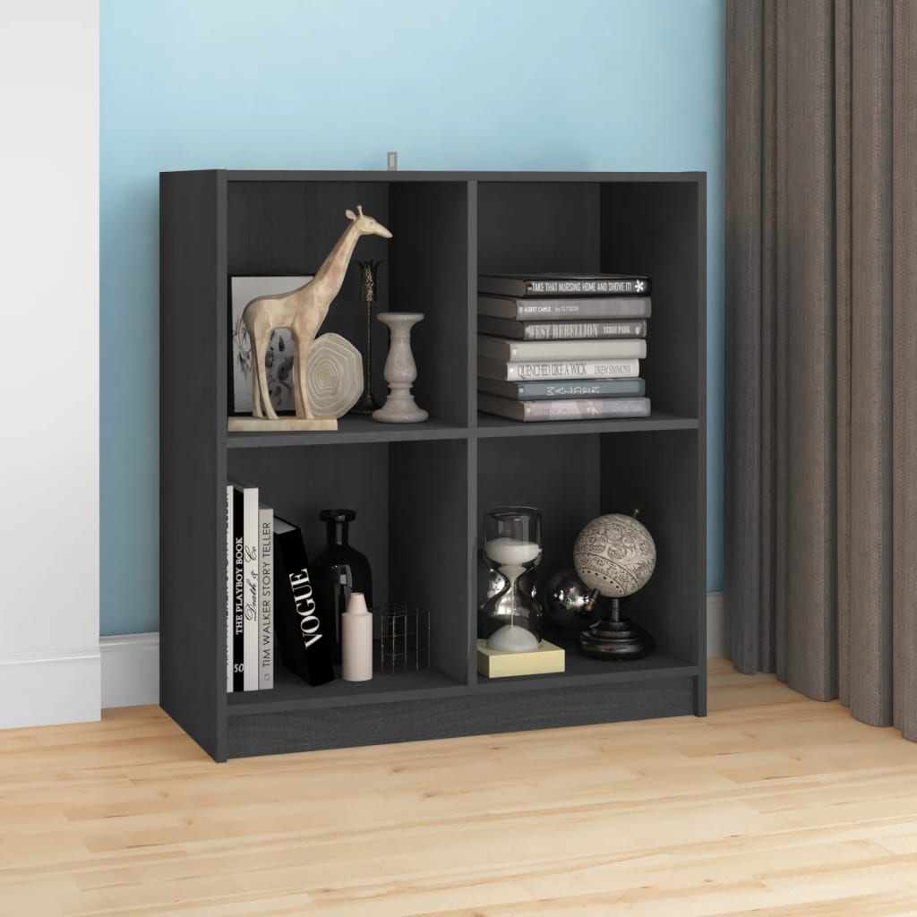 Sideboard Grau 70x33x76 cm Massivholz Kiefer