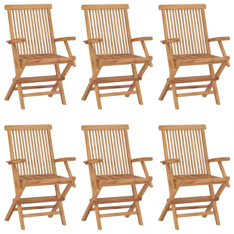 Klappbare Gartenstühle 6 Stk. Massivholz Teak