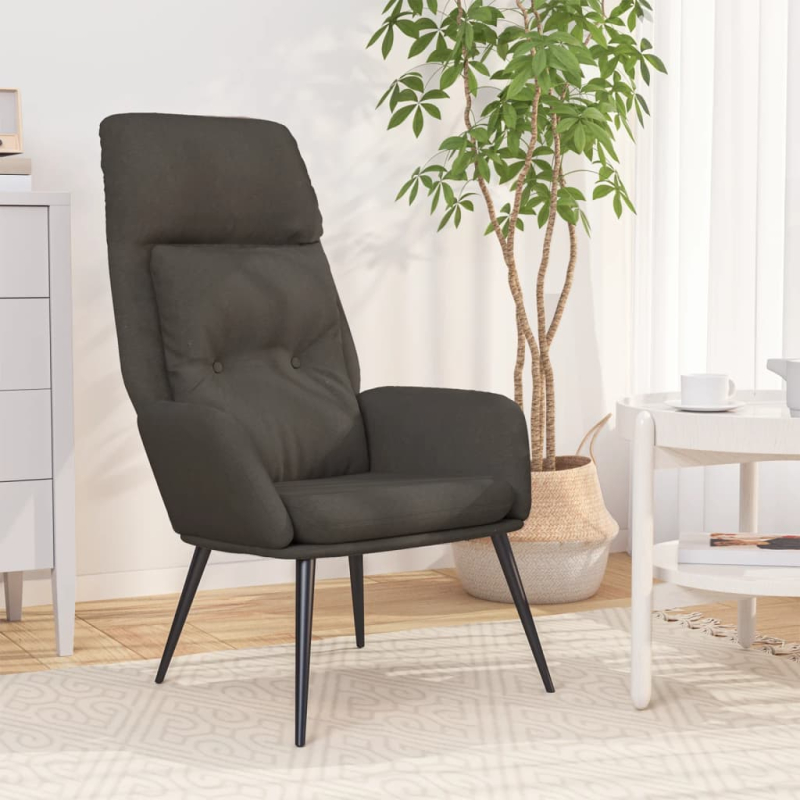 Relaxsessel Dunkelgrau Wildleder-Optik