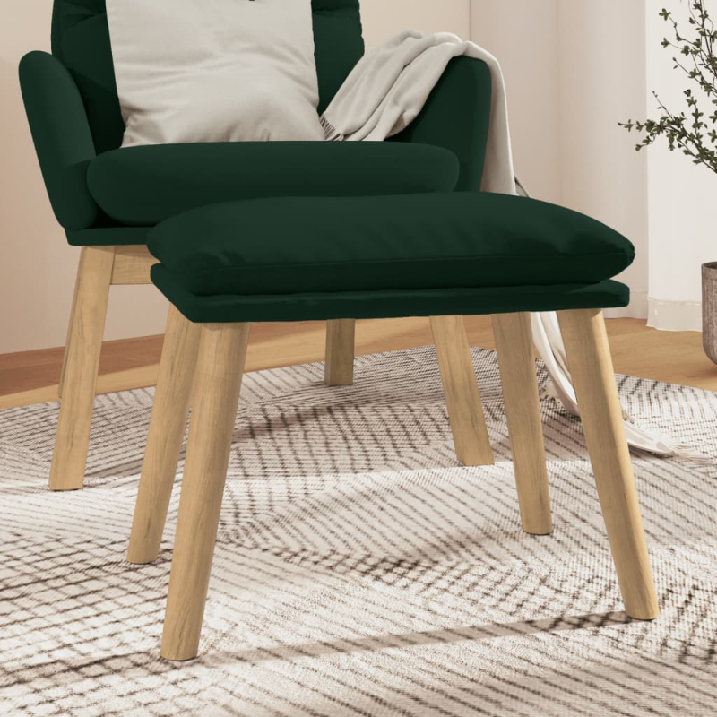 Fußhocker Dunkelgrün 45x29,5x35 cm Samt