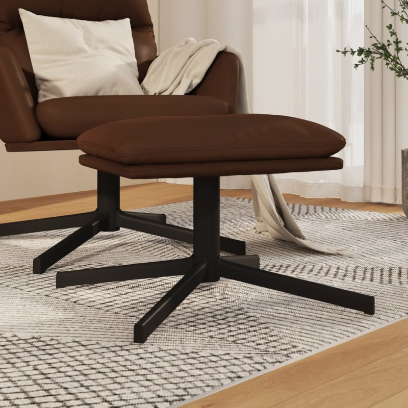 Fußhocker Braun 45x29,5x39 cm Kunstleder Glänzend