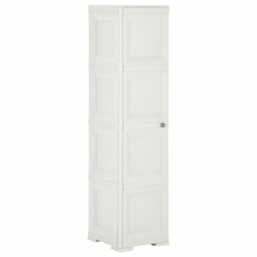 Kunststoffschrank 40x43x164 cm Holzdesign Angora-Weiß