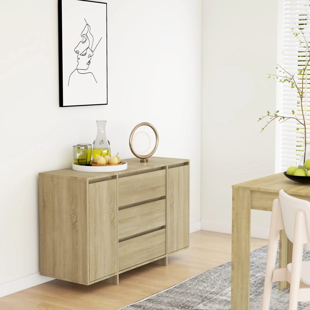 Sideboard 3 Schubladen Sonoma-Eiche 120x41x75 cm Holzwerkstoff