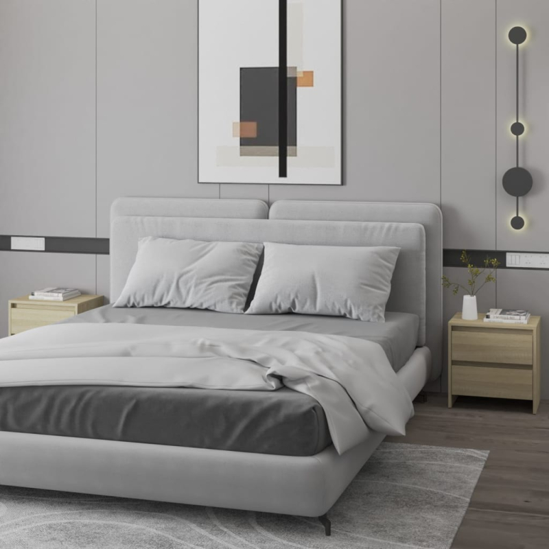 Nachttische 2 Stk. Sonoma-Eiche 45x34,5x44,5 cm Holzwerkstoff