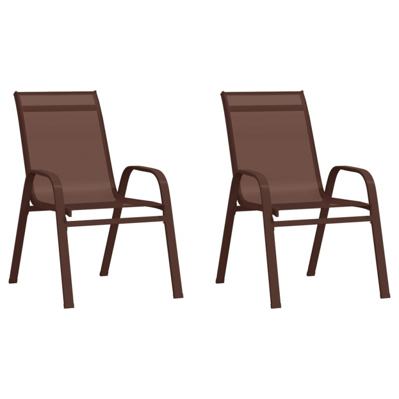 Stapelbare Gartenstühle 2 Stk. Braun Textilene