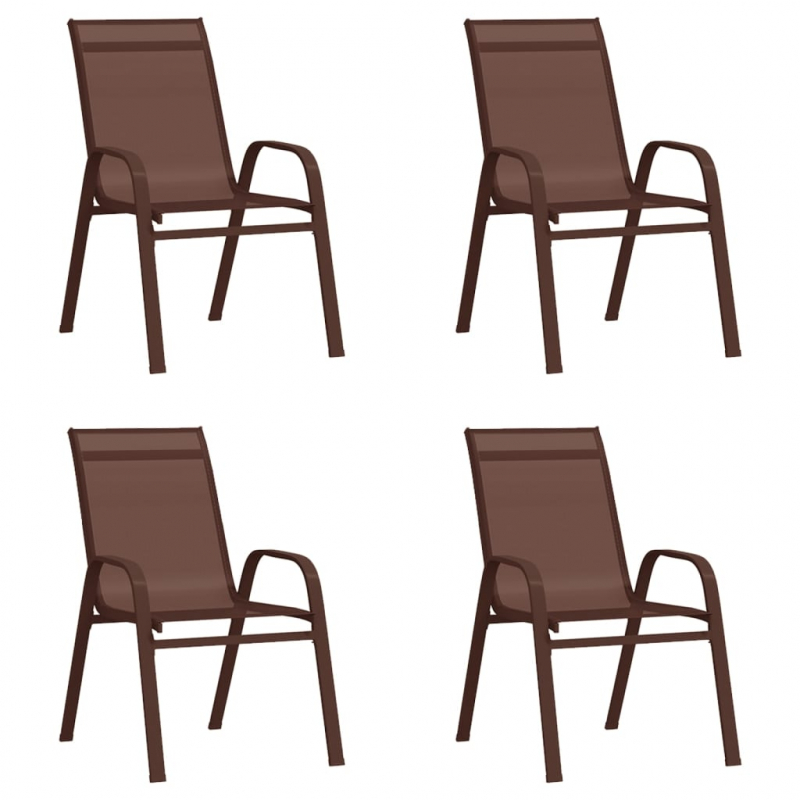 Stapelbare Gartenstühle 4 Stk. Braun Textilene