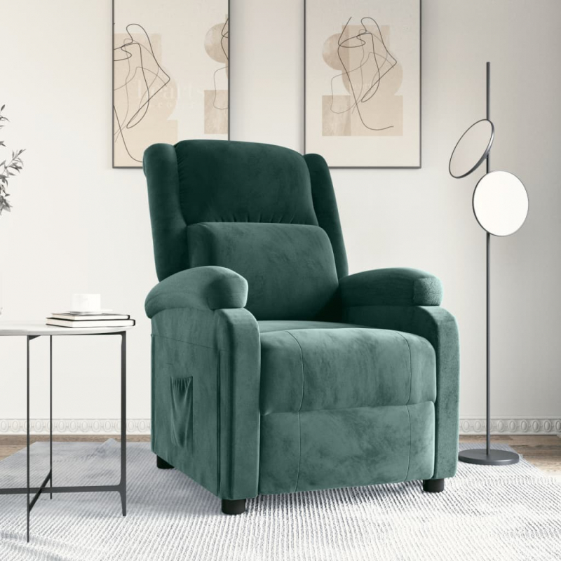 Relaxsessel Dunkelgrün Samt