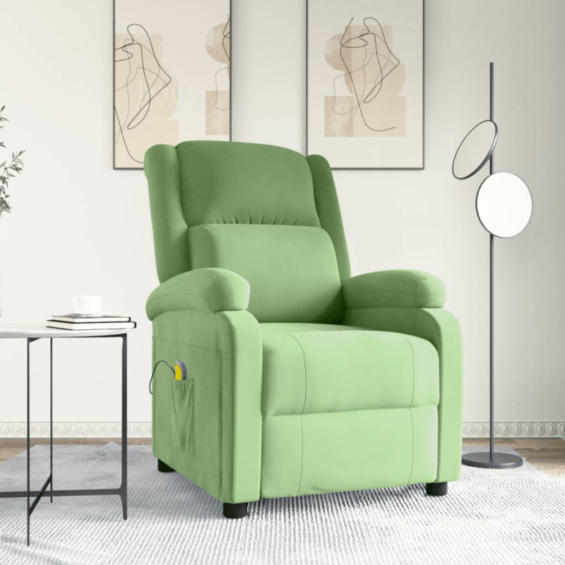Massagesessel Hellgrün Samt