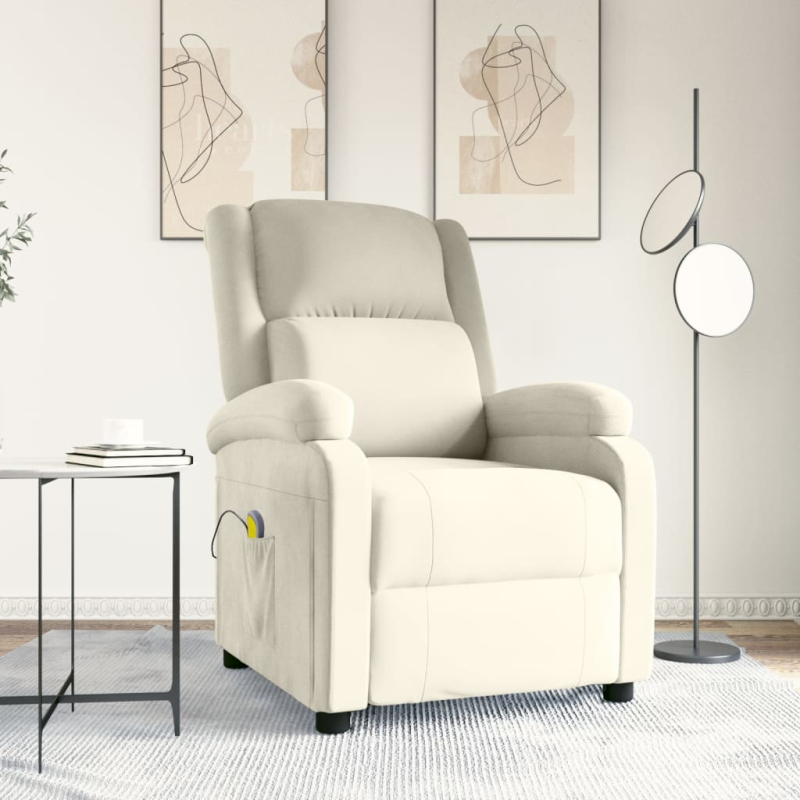 Massagesessel Creme Samt