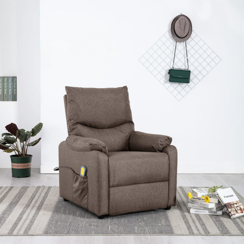 Massagesessel Taupe Stoff