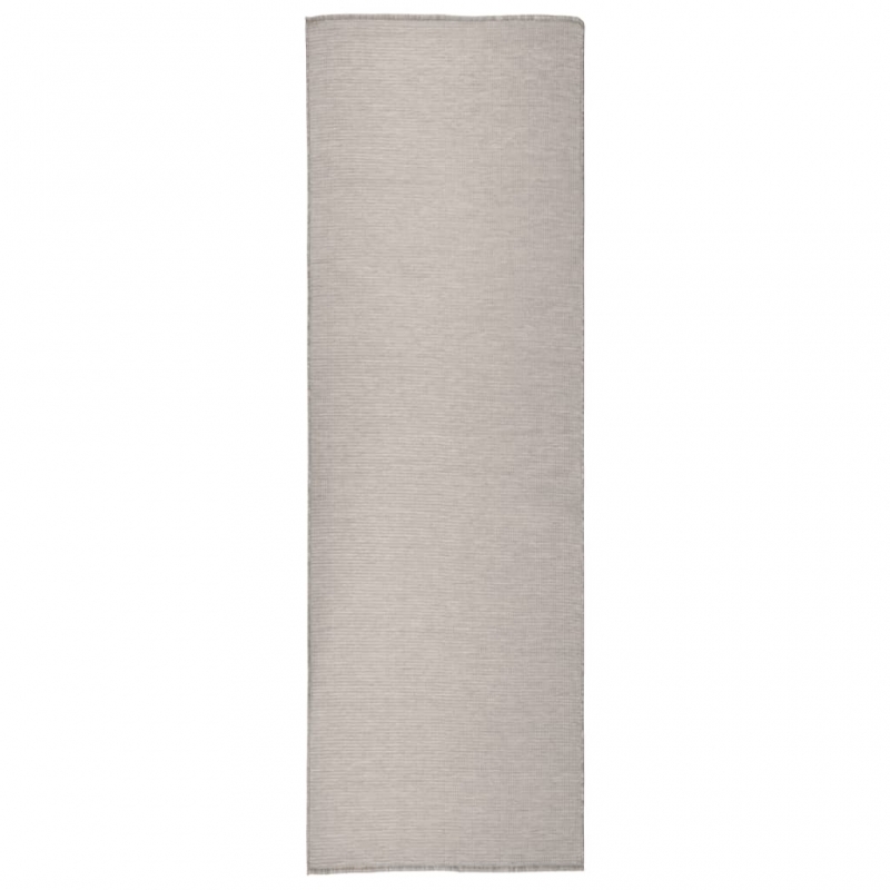 Outdoor-Teppich Flachgewebe 80x250 cm Taupe