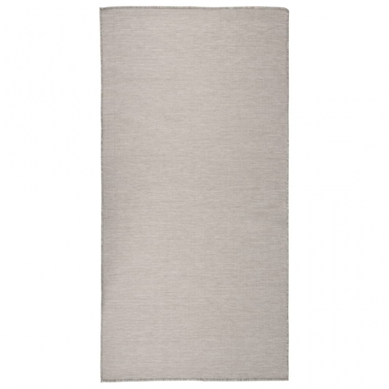 Outdoor-Teppich Flachgewebe 100x200 cm Taupe