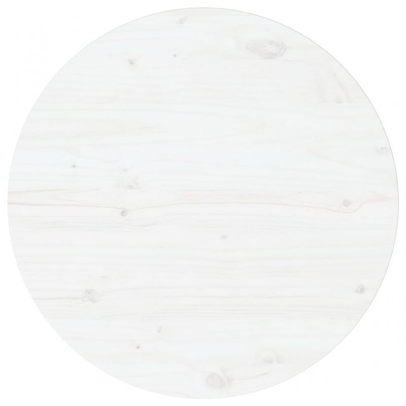 Tischplatte Weiß Ø60x2,5 cm Massivholz Kiefer