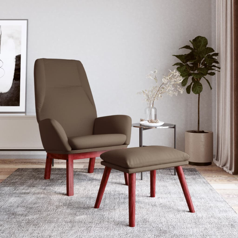 Relaxsessel mit Hocker Taupe Stoff