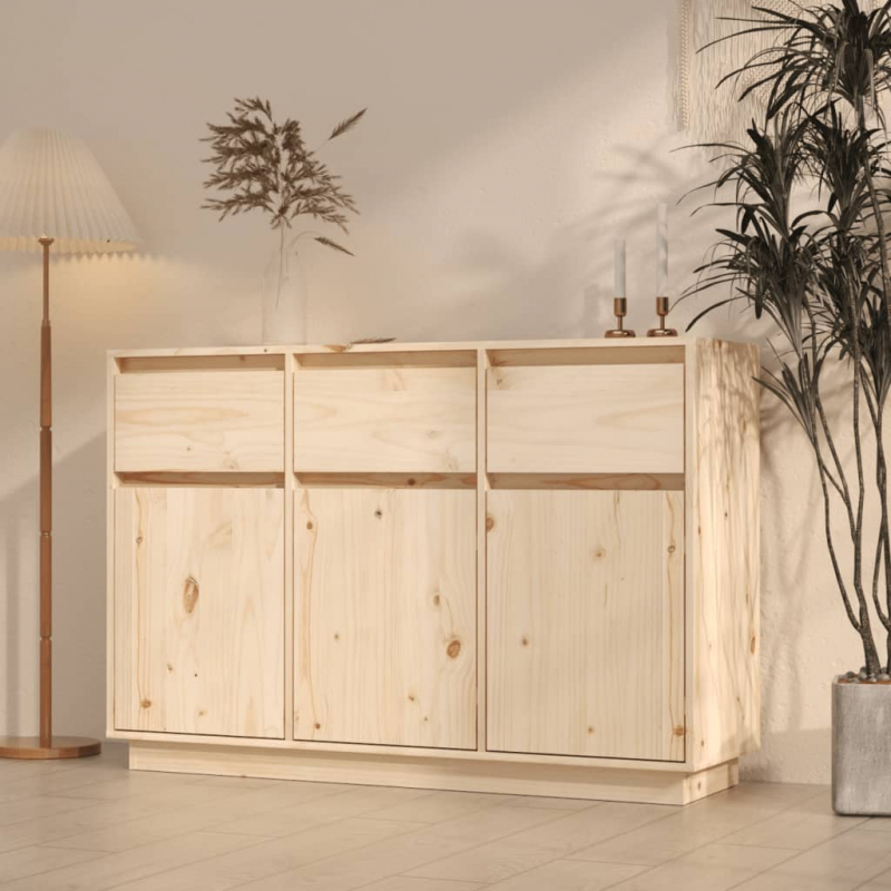 Sideboard 110x34x75 cm Massivholz Kiefer