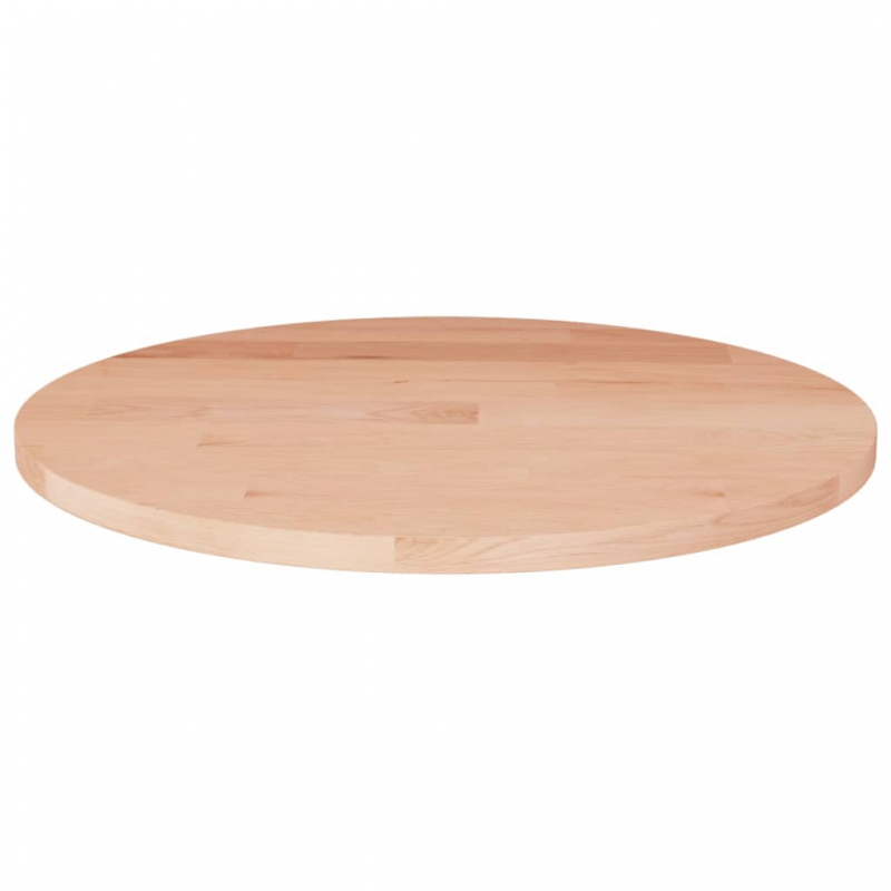 Runde Tischplatte Ø40x1,5 cm Unbehandeltes Massivholz Eiche