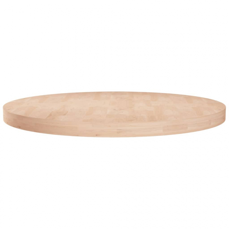 Runde Tischplatte Ø60x4 cm Unbehandeltes Massivholz Eiche