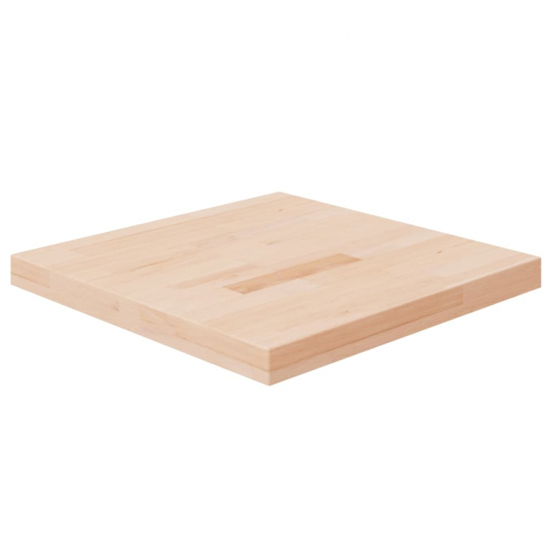 Tischplatte Quadratisch 50x50x4 cm Eichenholz Unbehandelt