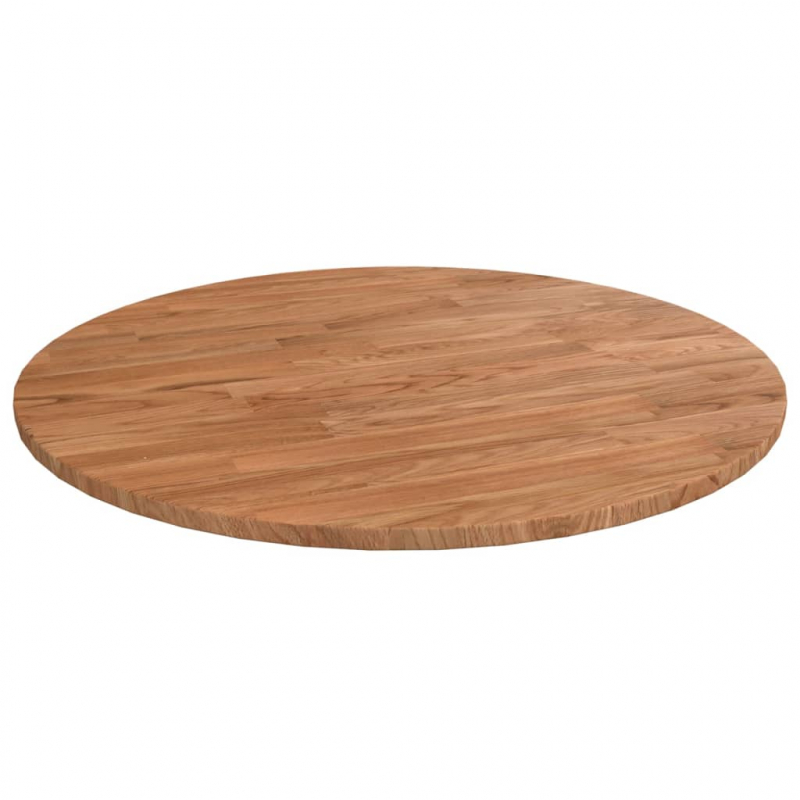 Runde Tischplatte Hellbraun Ø50x1,5 cm Behandeltes Eichenholz