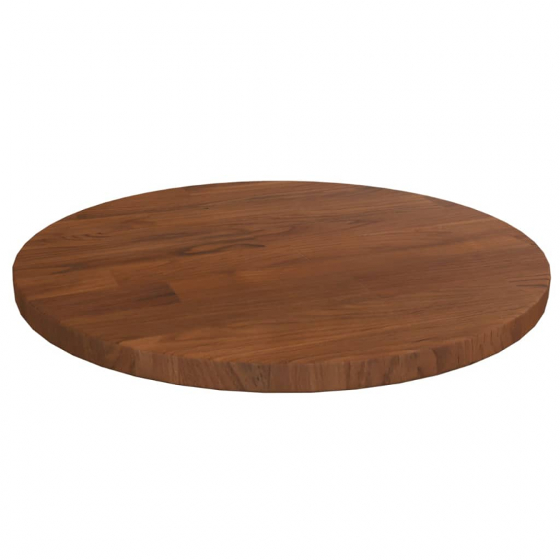 Runde Tischplatte Dunkelbraun Ø30x1,5 cm Behandeltes Eichenholz