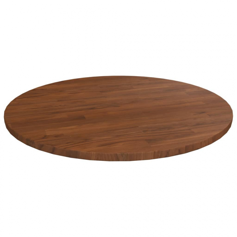 Runde Tischplatte Dunkelbraun Ø50x1,5 cm Behandeltes Eichenholz