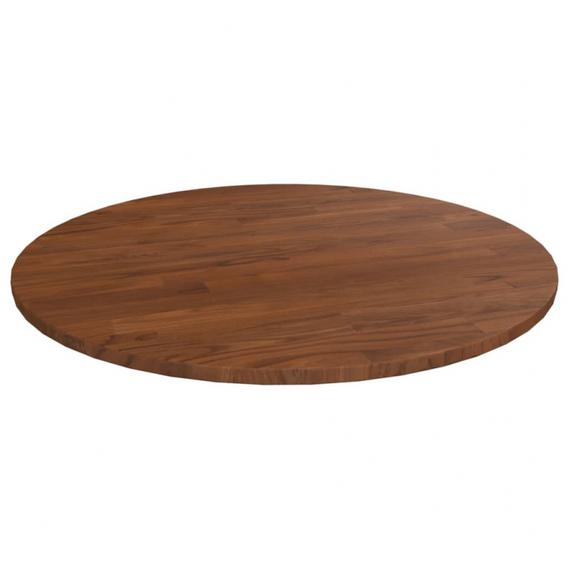 Runde Tischplatte Dunkelbraun Ø60x1,5 cm Behandeltes Eichenholz
