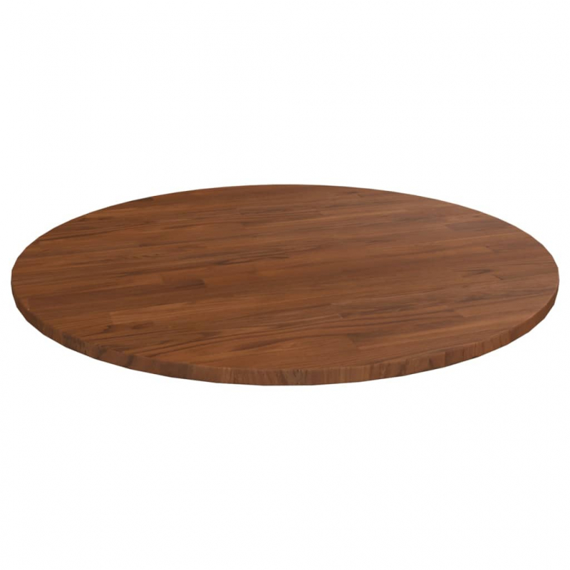 Runde Tischplatte Dunkelbraun Ø70x1,5 cm Behandeltes Eichenholz