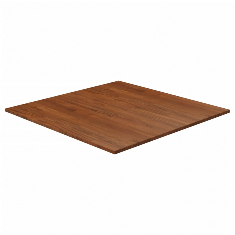 Tischplatte Quadratisch Dunkelbraun 80x80x1,5cm Eiche Behandelt