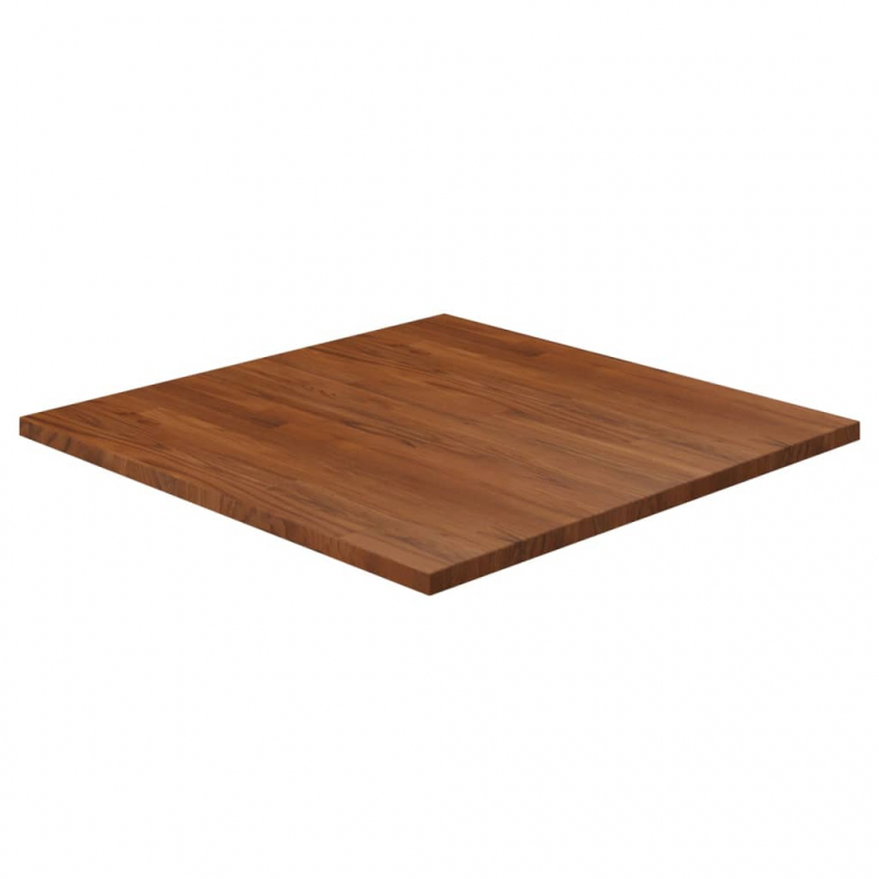 Tischplatte Quadratisch Dunkelbraun 80x80x2,5cm Eiche Behandelt
