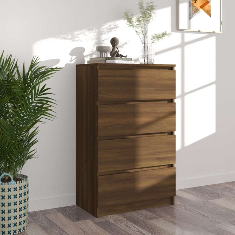 Sideboard Braun Eichen-Optik 60x35x98,5 cm Holzwerkstoff