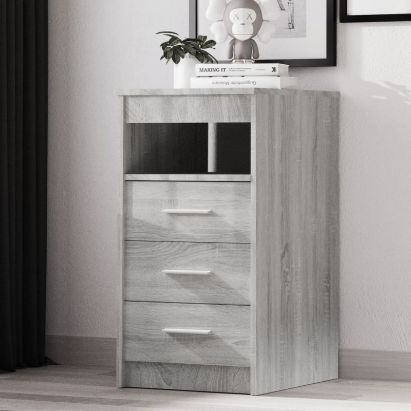 Sideboard mit Schubladen Grau Sonoma 40x50x76 cm Holzwerkstoff