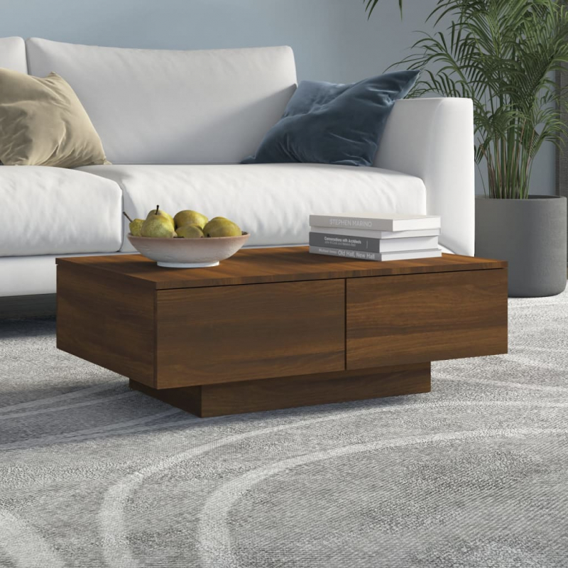 Couchtisch Braun Eichen-Optik 90x60x31 cm Holzwerkstoff